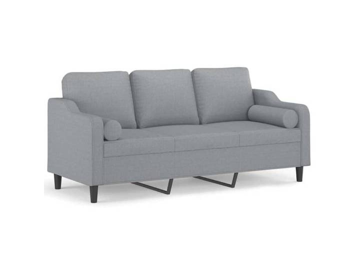 (Promo 2026)CANAPÉ FIXE Gris - SHIELD - Canapé Double - Sofa pour 3 personnes - avec oreillers - gris clair 180cm tissu 9234220