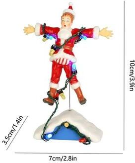 Uplift Treasures Mini Christmas Resin House Decoration Santa Claus Figurines & Lighted Holiday Village Decor w263 01