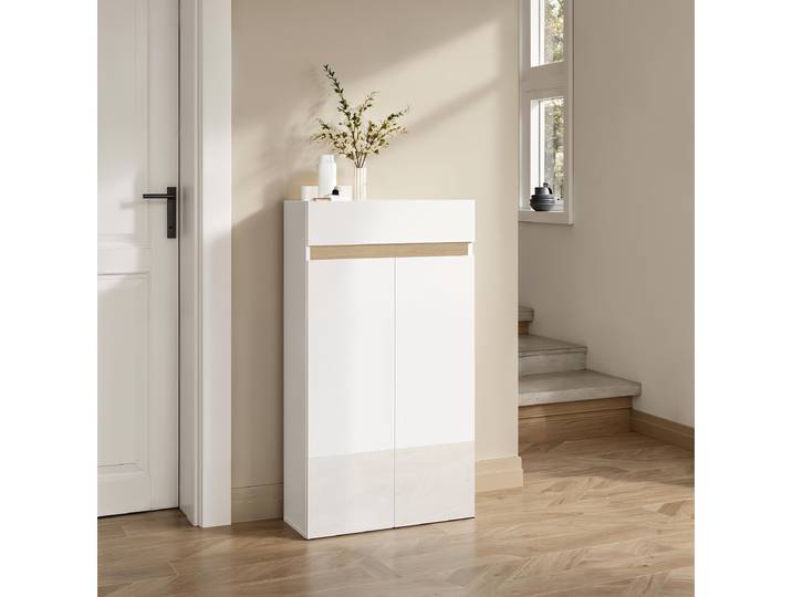 Commode à chaussures Rainbow avec tiroir 63cm Blanc