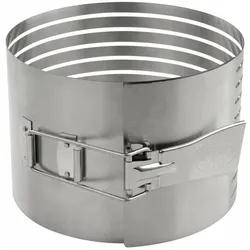 Dr. Oetker Kitchen Tools Stainless Steel Tortenboden-Schneidehilfe, mit Führungsschienen, zum Gleichmäßigen Schneiden von Torten, Verstellbar, Küchenhelfer, Edel