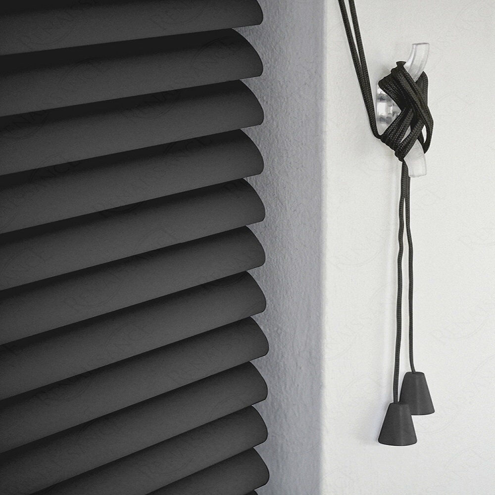 Symple Stuff PVC & Aluminum Venetian Blinds, Easy Fit Window Blinds with Light Control & Privacy Black 150 cm L x 195 cm W