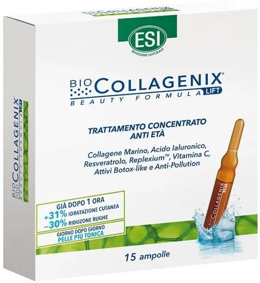 Esi Biocollagenix 15 Ampolle Anti-Età Collagene Acido Ialuronico Effetto Lifting