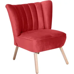 SESSEL Kadisha Bezug Samtvelours Buche natur / rot