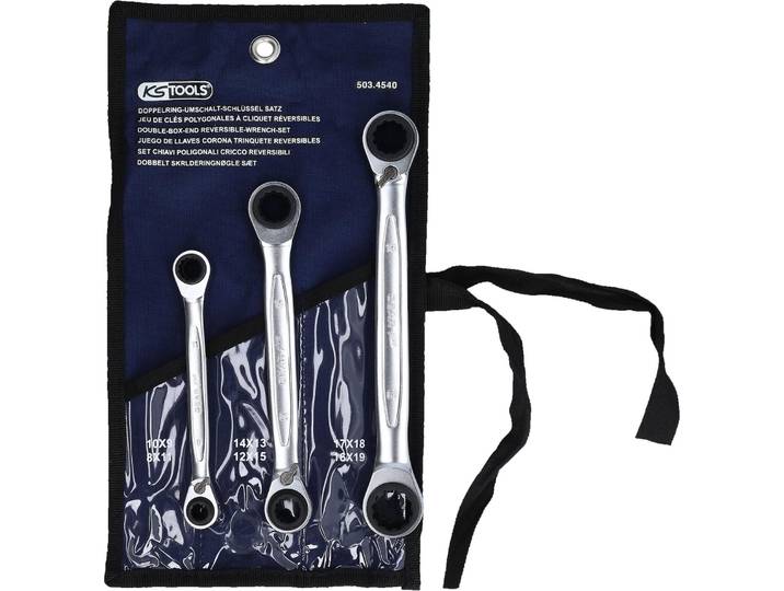 KS Tools 4 in 1 GEARplus réversible Jeu de clés mixtes à cliquet\, 3 pièces