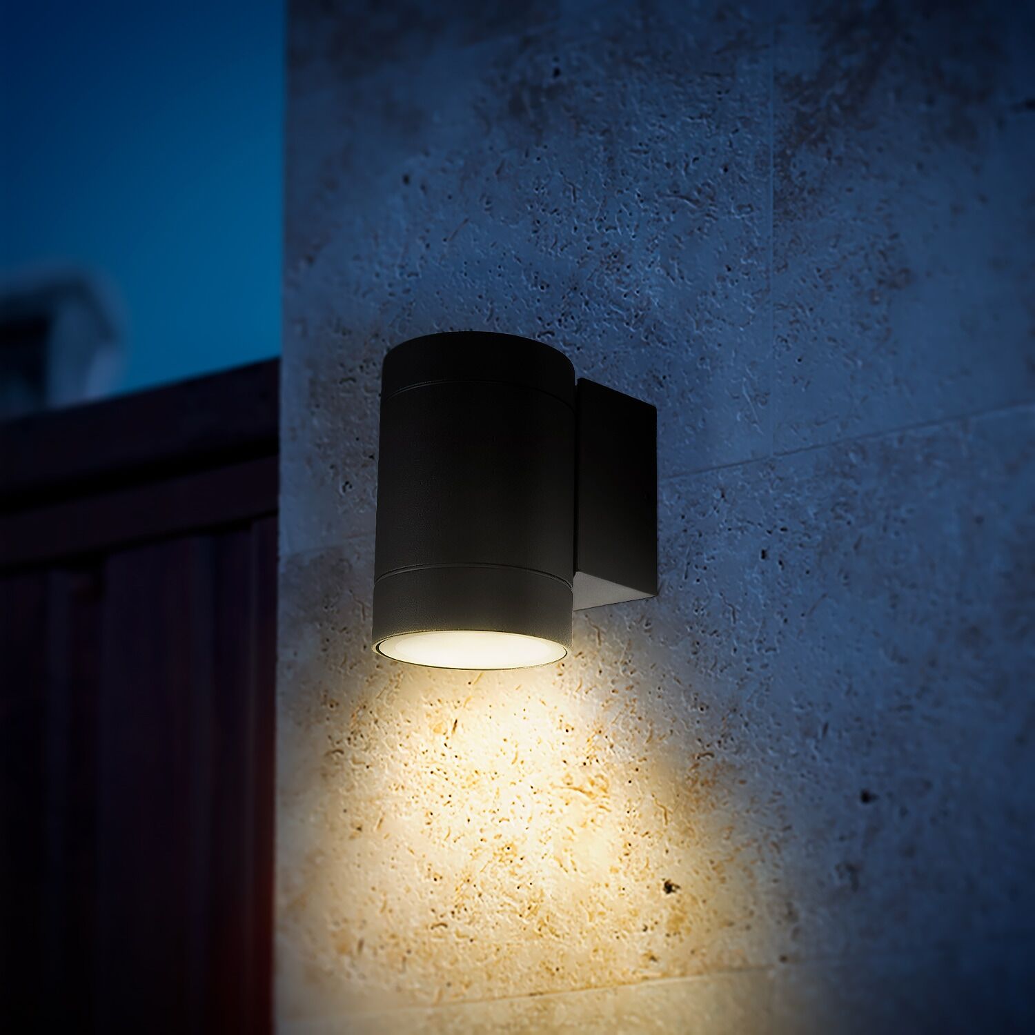 PACO HOME Wandleuchte "LUSIWA", grau (anthrazit), 1, H: 9,6cm, Leuchten, In & Outdoor GU10 Aussenlampe Garten Hauswand Eingang Aluminium IP54, Wandleuchte