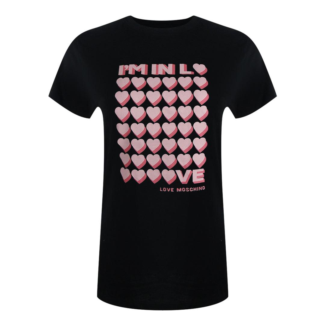 Love Moschino I'm So In Love Logo Zwart T-shirt