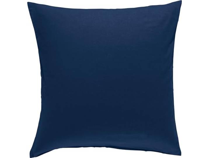 Erwin Müller Kissenbezug, Kissenhülle Uni Nördlingen dunkelblau Größe 80x80 cm - flauschig angeraute Oberfläche für kalte Nächte, temperaturregulierend, mit Reißverschluss