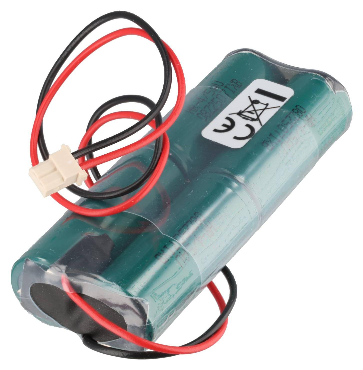 AccuCell Notlichtaccu NiMH 4,8V 1720mAh, formaat L2x2 4/5A, met kabel en connector, vervangt Beghelli-producten