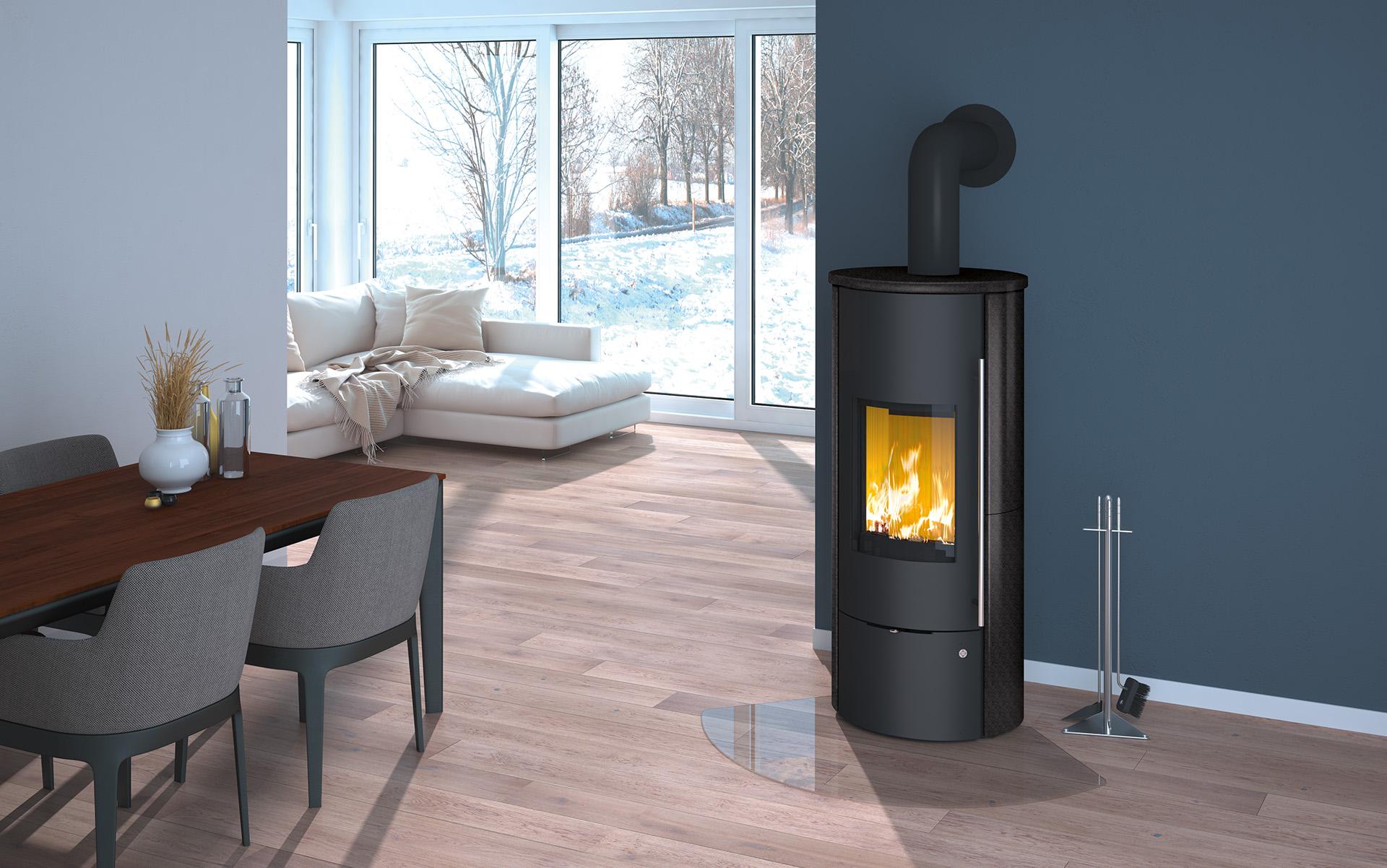 Olsberg Kaminofen Tolima Aqua II Compact 10 kW Ofen wasserführend Stahl-Schwarz