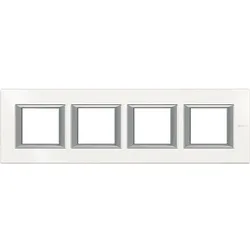 Legrand HA4802M4HHD Abdeckrahmen AXOLUTE: 4-fach, horizontal/vertikal, Farbe: White Aluminium