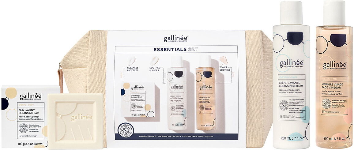 gallinée Essentials Set (Seife 100g + Creme 200ml + Gel 200ml + Reisebeutel)