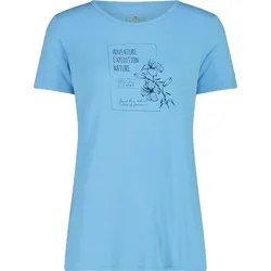 Mode&Accessoires CMP F.Illi Campagnolo CMP Damen Bamboo T-Shirt mit weitem Ausschnitt und Blumenprint - Cielo - 38