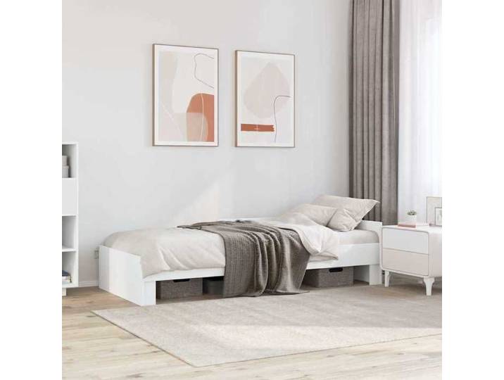 Blanc Lit simple:90x190 cm - Design classique - Structure de lit - blanc 90x190 cm bois d'ingénierie 46610841818137