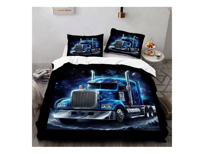 LuxusKollektion Kinderbettwäsche Bettwäsche 200x200cm LKW-Kopf 3D Microfaser