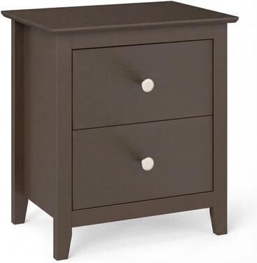 Costway Modern Nightstand with 2 Drawers for Small Spaces-Brown