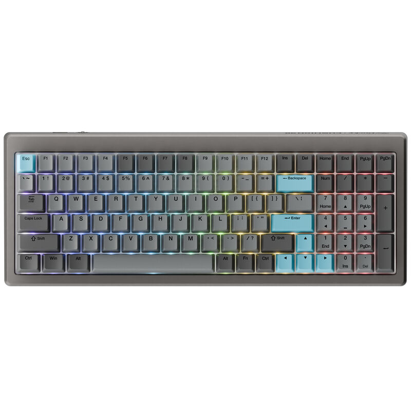 Ducky Cushion 98 Gaming-Tastatur, 96%, US-Layout (ANSI), Shush Red Switches - Nickel