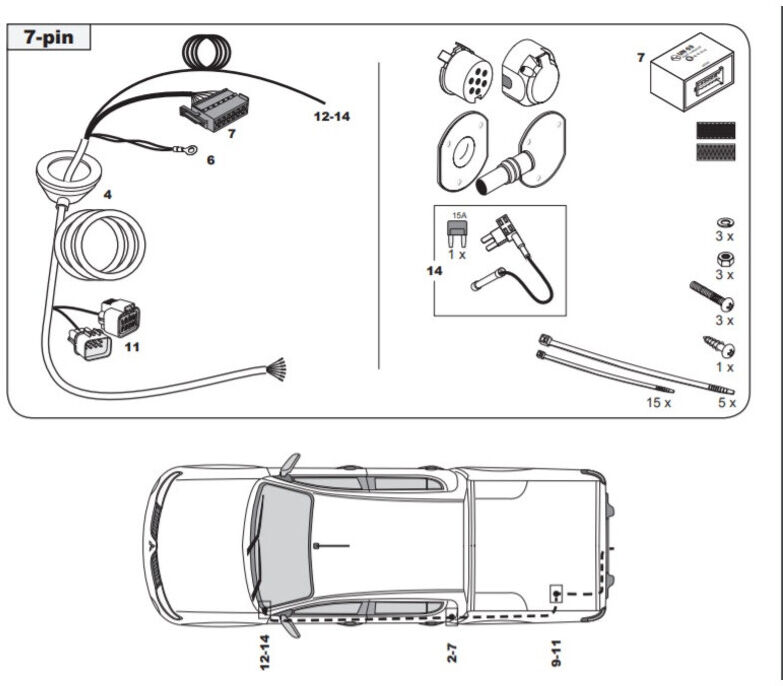 FAISCEAU SPECIFIQUE 7 BROCHES POUR FIAT FULLBACK (05/16-)