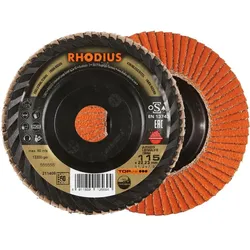 Rhodius, Schleifmittel, TOPline JUMBO LONGLIFE TRIM Fächerschleifscheibe 115 x 22,23 mm K60 (60)