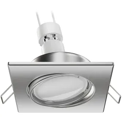 ledscom.de Deckeneinbaustrahler RIR Einbaurahmen chrom matt eckig schwenkbar GU10 LED 4,914W= 4,914W 450lm 100° warm-weiß