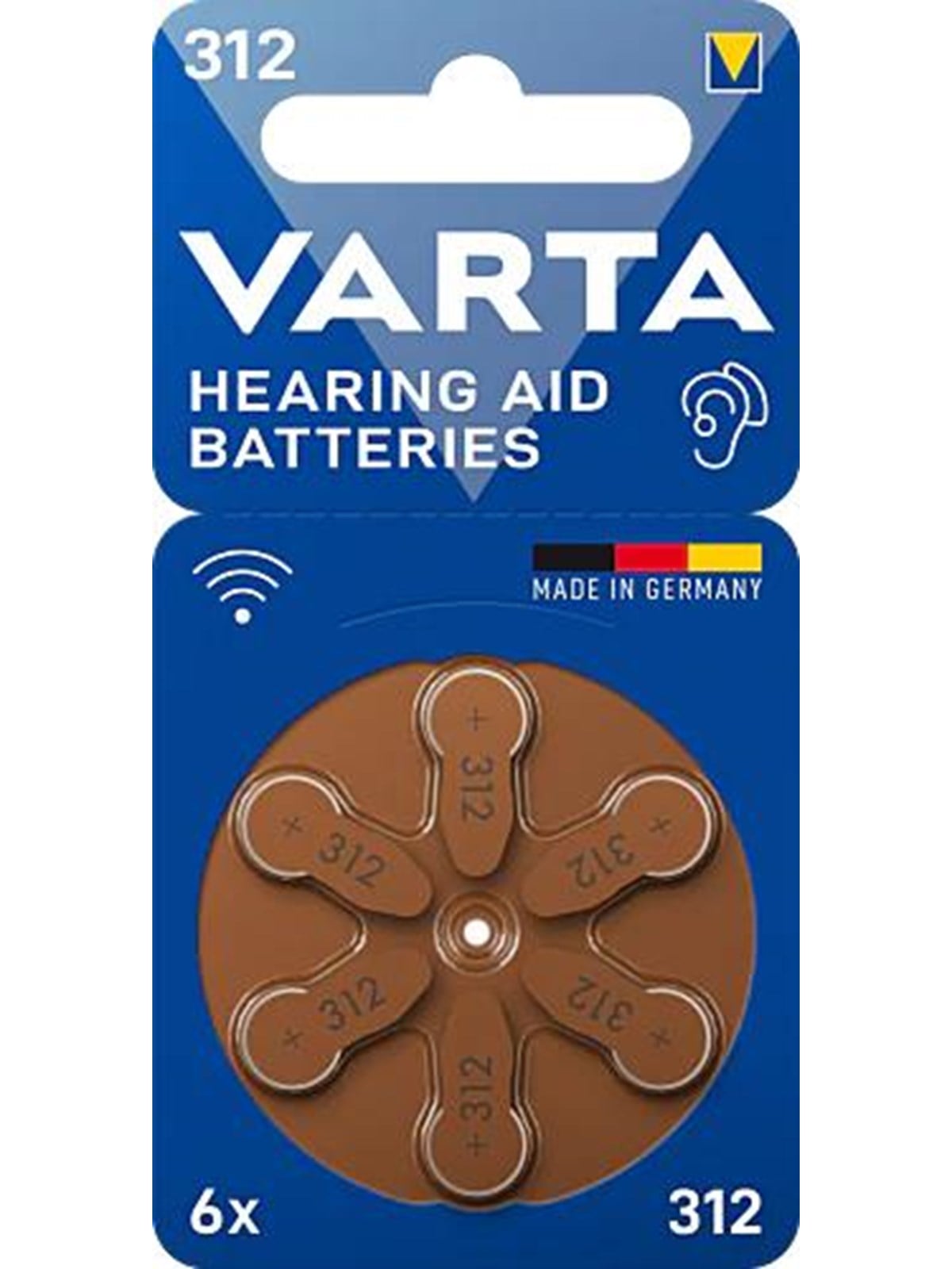 VARTA Hearing aid batteries 312 PR41 (zinc air Button cell 1.45V) 6-pack