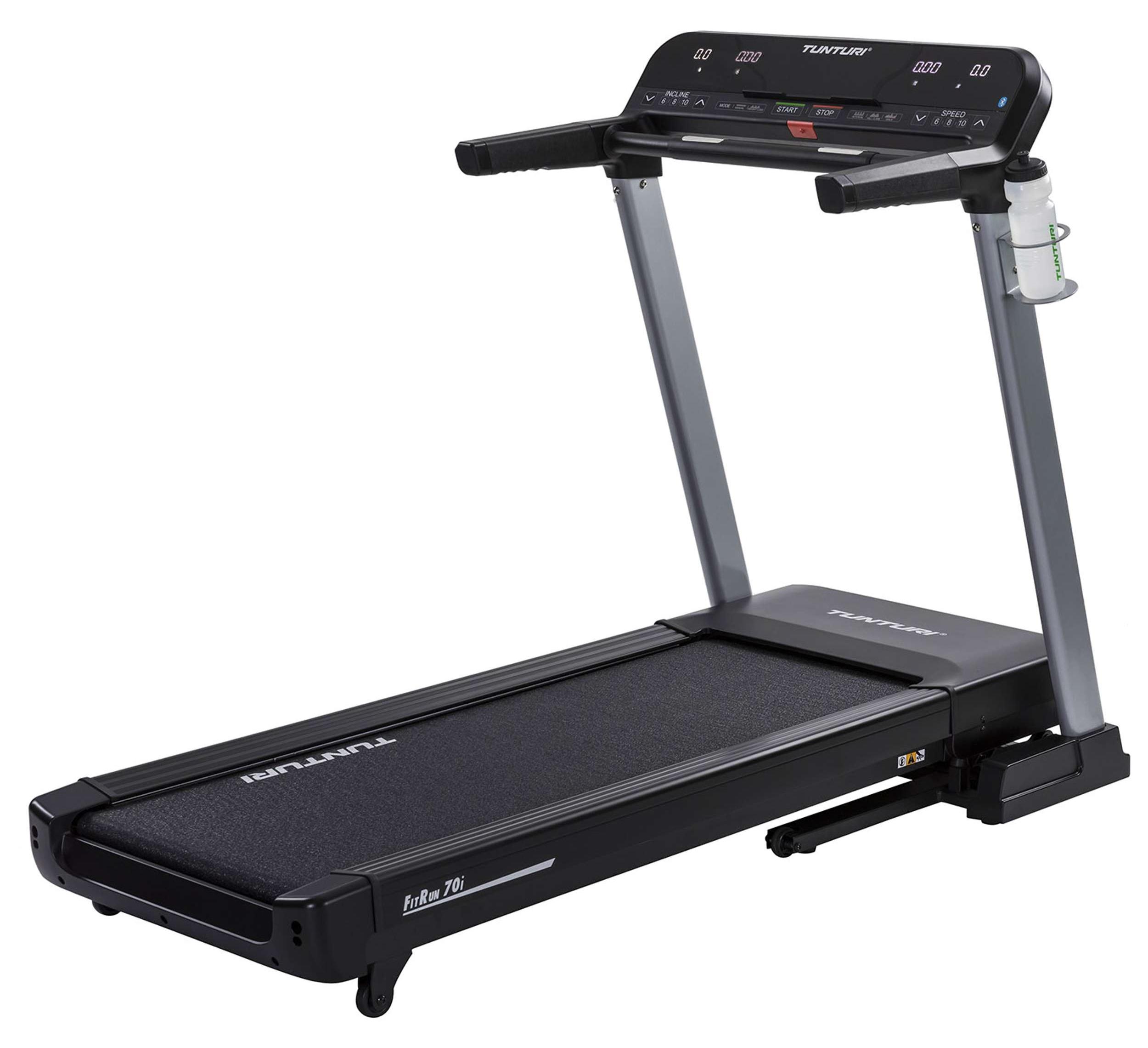 Tunturi Fitrun 70i Klappbares Laufband - Laufband mit 19 Trainingsprogrammen - 15 Neigungsstufen - LCD-Monitor - 0,8 - 20 km/h - Inkl. Fitness App