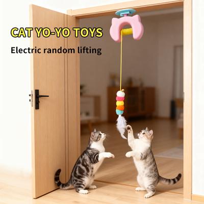 Quick Pick Pro Smart Electric Cat Toy Hanging Interactive Cat Toy With Auto Swing Feather & Dual Ropes Smart Electric Cat Toy Hanging Interactive Cat Toy With Auto Swing Feather & Dual Ropes