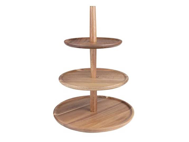 Présentoir en Acacia 3 Niveaux 305(Ø) x 395(H) mm - Olympia