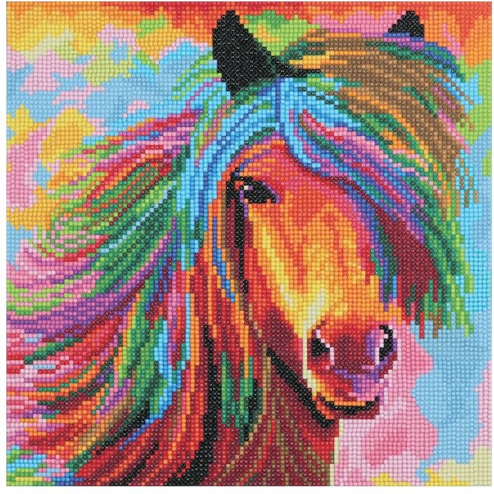 CRYSTAL ART Kit tableau broderie diamant 30x30cm-Crinière au Vent