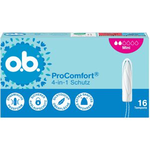 o.b. Tampons ProComfort 4-in-1 Schutz, Mini, sanftes Einführen, Viskose, 16 Stück