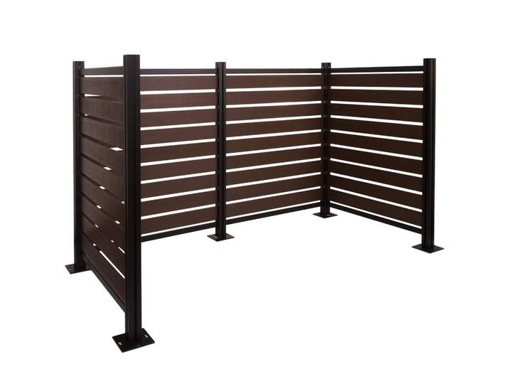 Jamb Mülltonnen-Zaun Braun, Metall, 206x130x110 cm, Gartenzubehör, Gartenmöbel-Schutzhüllen