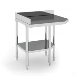 Edelstahl Ecktisch, 900 x 800 x 850 mm