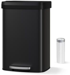 Garvee 13.2 Gal (50L) Stainless Steel Step Trash Can, Soft-Close Lid, Odor Filter, Fingerprint-Resistant Kitchen Bin