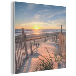 AKUSTIKBILD Strand - Meer - Düne - Sonnenuntergang - Landschaft Akustikpaneele 90x90 cm