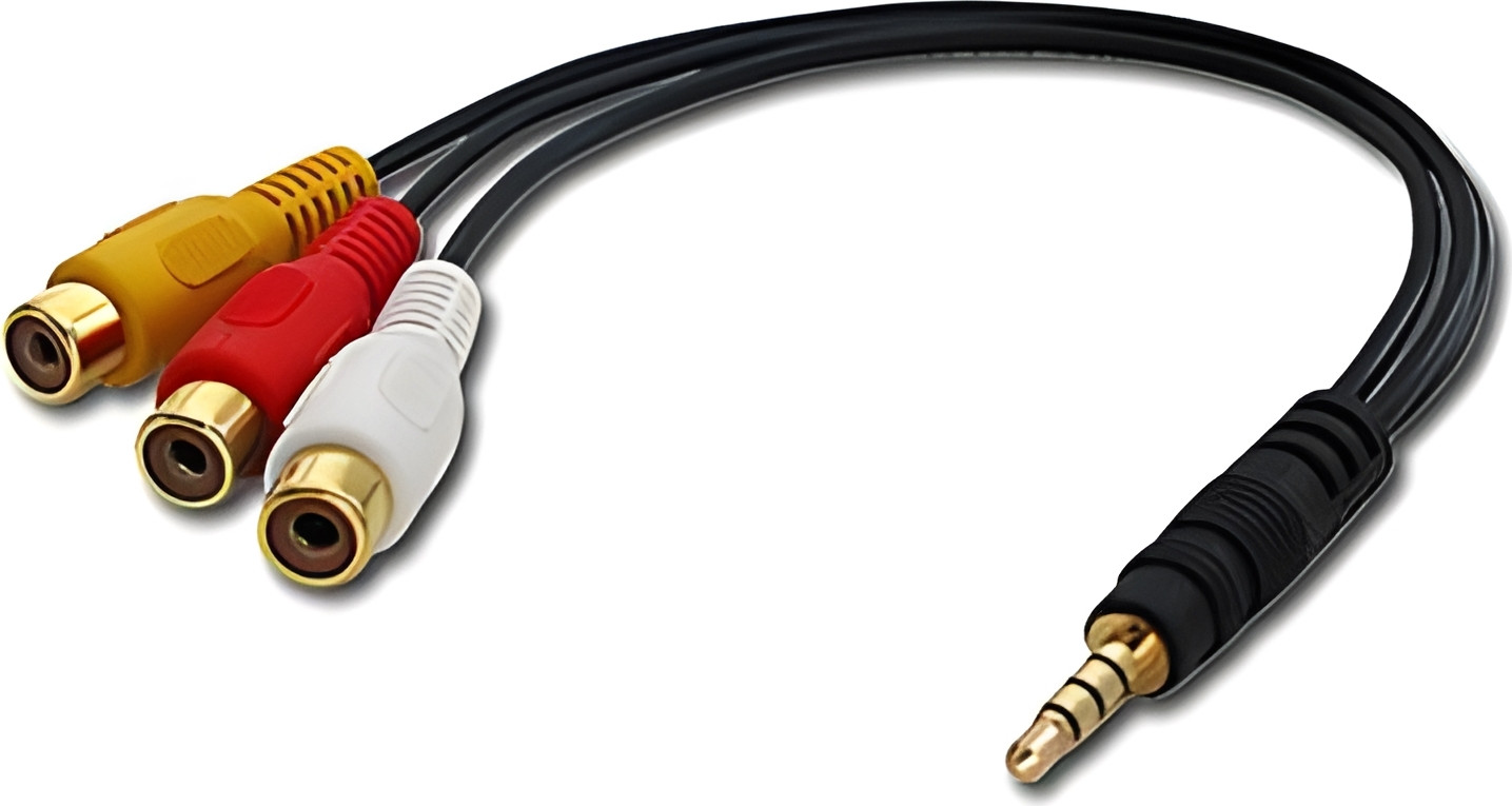 Lindy 35539 AudiVideo Adapter 3,5mm naar 3x RCA Video en Stereo Audio