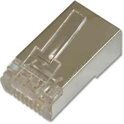 DIGITUS Modularstecker, für Rundkabel, 8P8C geschirmt, 100 Stück Packung