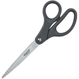 Leitz Büroschere Titanium, 54210089, 18 cm, Universalschere, titanbeschichtet, rostfrei, grau