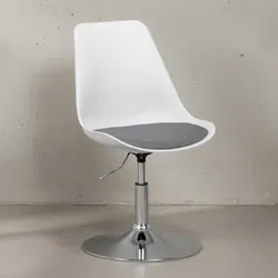 KADIMA DESIGN Trompetenstuhl mit Kunstlederbezug, drehbar, 110 kg Belastbarkeit, chrom-finish Metallkonstruktion