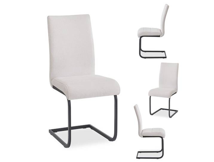 ESSZIMMERSTUHL LETICIA 4er-Set schwarz, cremeweiß