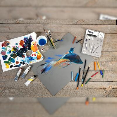 Clairefontaine PaintON Gris, Rolle 1,3x10 m, 250g, grau, Mixed Media - Grau 975164C