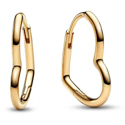 Pandora 268307C00 Damen-Ohrringe Asymmetrisches Herz Goldfarben