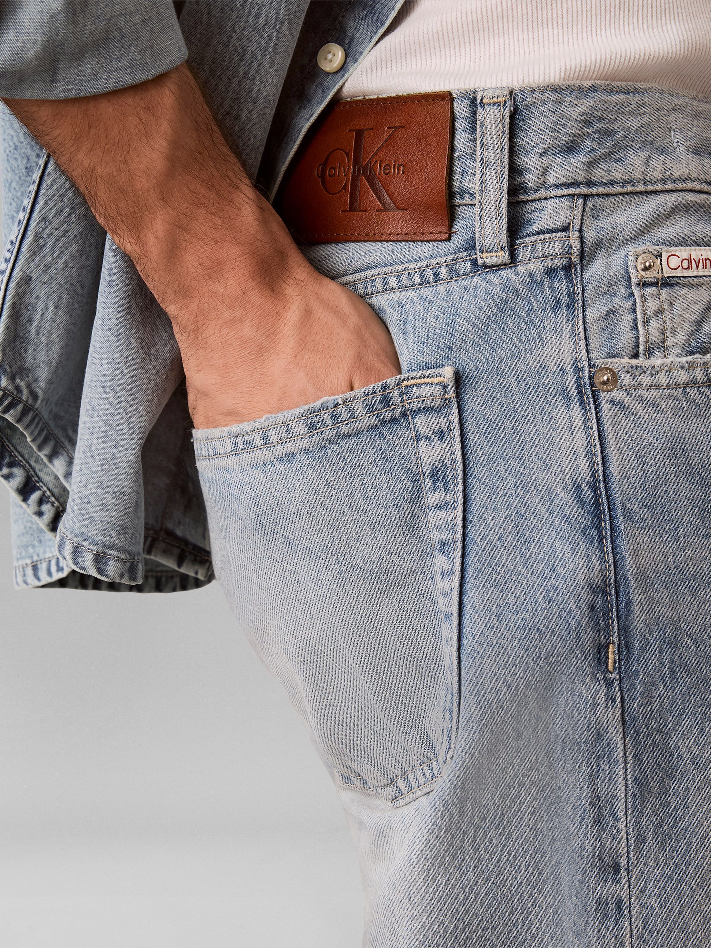 Straight-Jeans CALVIN KLEIN, Herren, Gr. 32, Länge 34, blau (washed signal), Denim/Jeans, Obermaterial: 100% Baumwolle, straight fit normal, Jeans Straight-Jeans, Regular fit mit Taschen washed signal 32, Länge 34