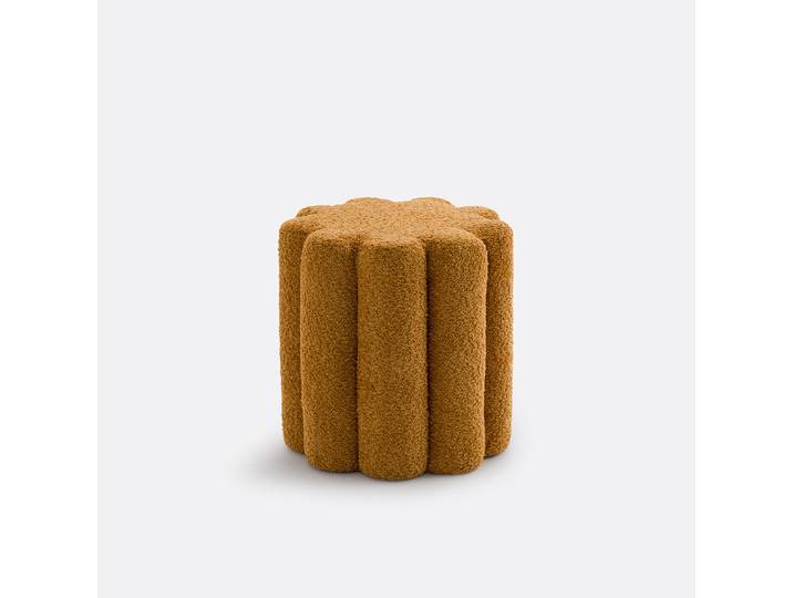 LA REDOUTE Pouf en bouclette, JUSTYNA Marron Ambre