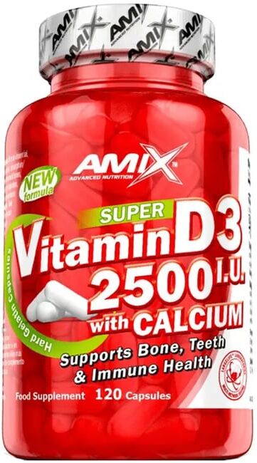 Amix Nutrition Vitamina D3 2500 I.U. con Calcio 120 cápsulas