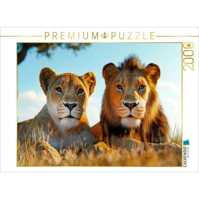 CALVENDO Puzzle Harmonie der Löwen | 2000 Teile Lege-Größe 90x67cm Foto-Puzzle für glückliche Stunden, von , Calvendo Puzzle