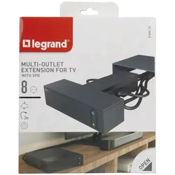 Legrand 694515 TV Corner Steckdosen- leiste 4xSDO 4xEuro SPD 2m Kabel schwarz