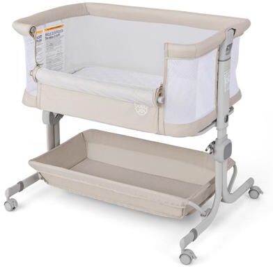 Costway Baby Bassinet Bedside Sleeper with 6-Level Adjustable Height-Beige