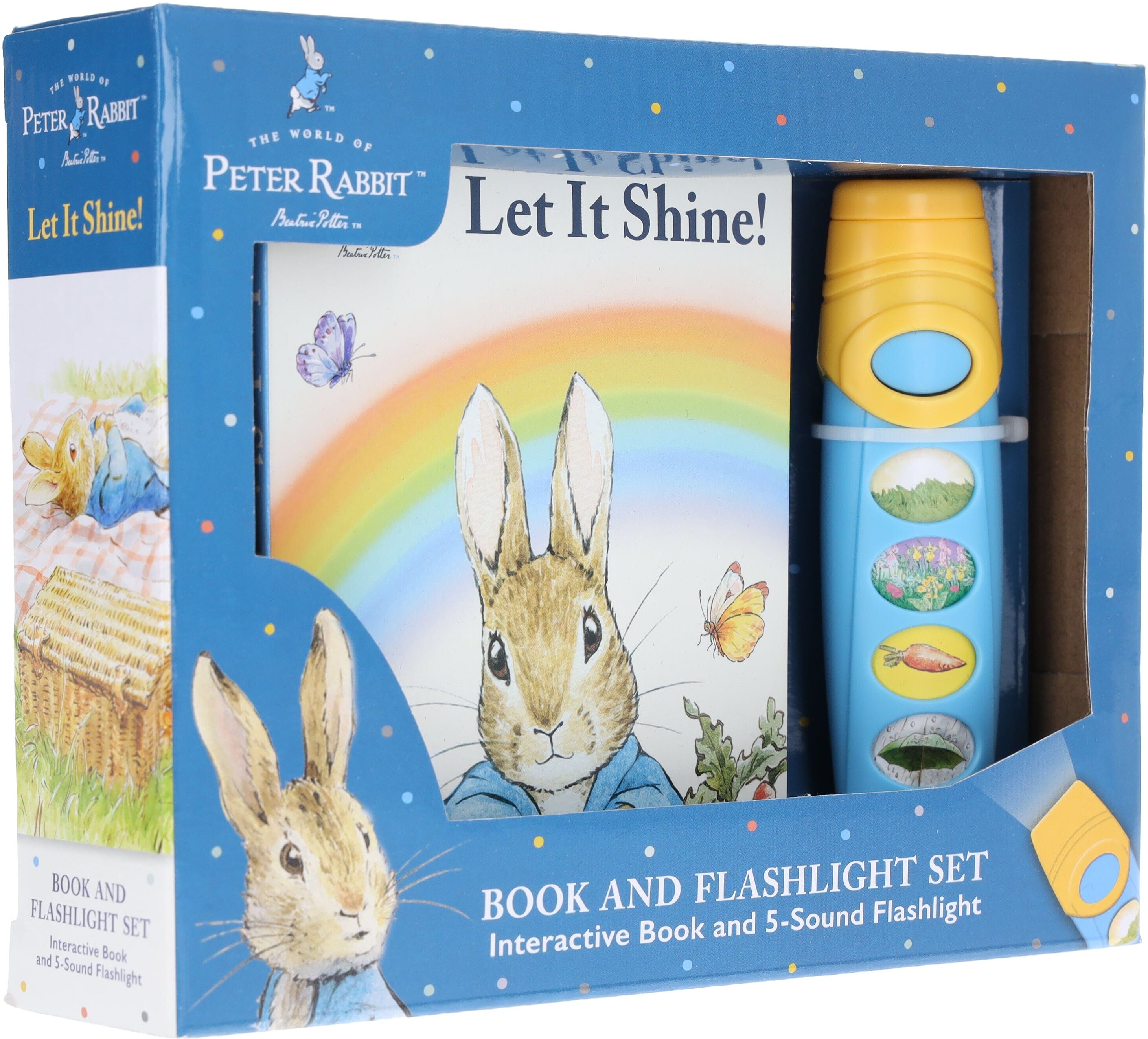 The World of Peter Rabbit: Let it Shine! Interactive Book and 5-Sound Flashlight Set - Ages 3-6 - Board Book PI Kids