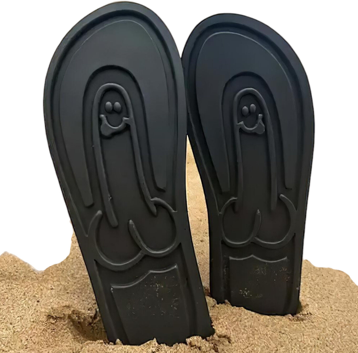 Black Flip-Flops with Fun Novelty Design