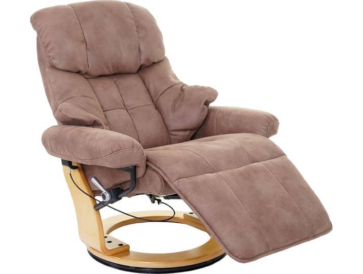 MCA Relaxsessel Calgary 2, Fernsehsessel Sessel, Stoff/Textil 150kg belastbar antikbraun, naturbraun
