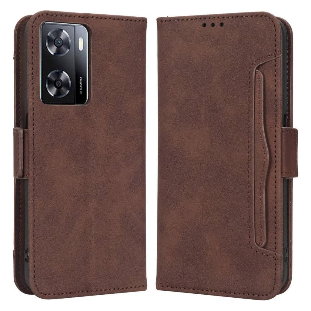 Cover-Discount OPPO A57s - Etui mit vielen Kartenfächer braun (Oppo A57s) (660108602C)